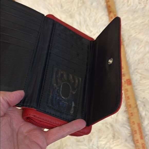 Kenneth Cole Reaction Red Wallet with Silver Studs NWOT - Picture 7 of 7